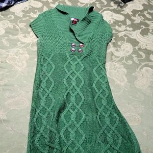 2000's Vintage Green Sweater Shirt Long Knit
